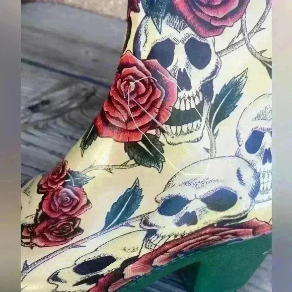 Nomad Rainboots skull/rose western boots SZ 9 - Picture 5 of 10